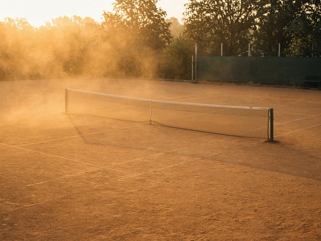 Court de tennis en terre battue